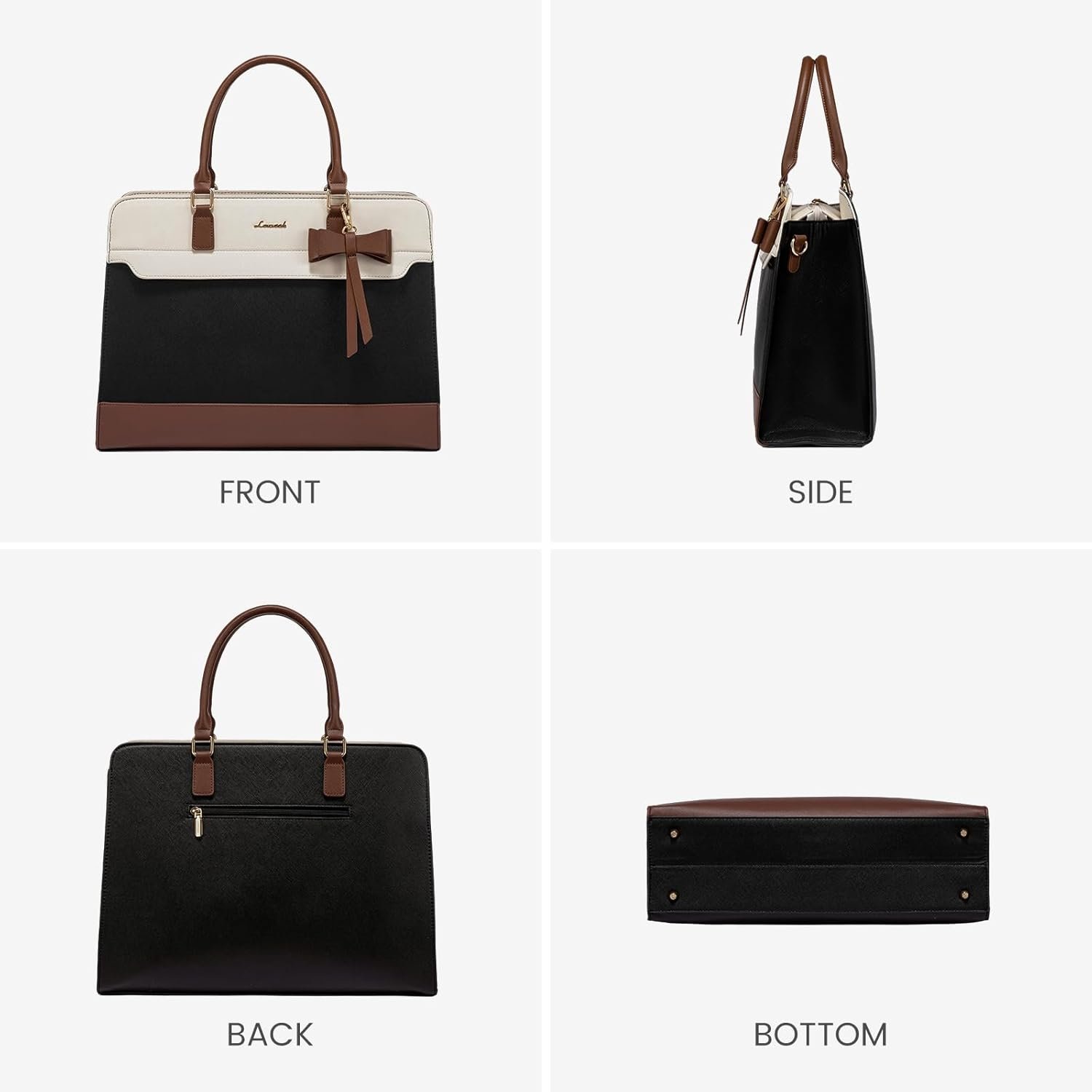 Laptop Tote Bag for Women,Leather Work Bag, Waterproof Business Teacher Bag,Large Computer Handbag Purse Briefcase,Office Gifts for Women 15.6 Inch - Image 9