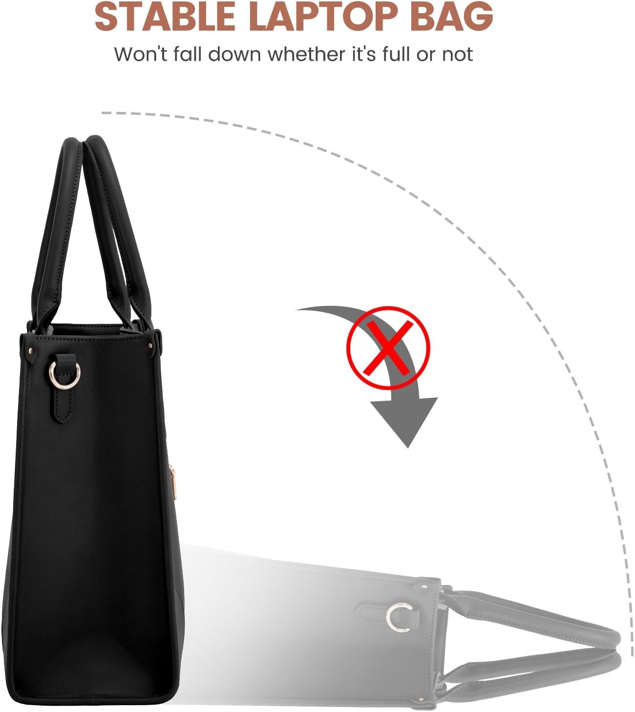 Laptop Bag for Women 15.6 lnch,Waterproof Laptops Tote Bags for Womens,Professional Work Bags for Women with Cup Holder,Large Laptop Purse Computer Briefcase Office Teacher Clutch Bag,2 PCS 15.6 Inch - Image 8