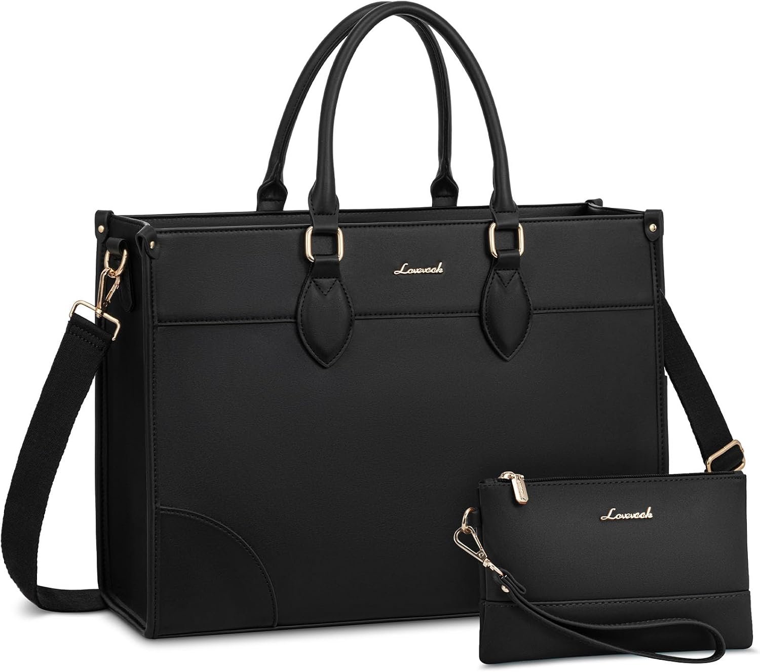 Laptop Bag for Women 15.6 lnch,Waterproof Laptops Tote Bags for Womens,Professional Work Bags for Women with Cup Holder,Large Laptop Purse Computer Briefcase Office Teacher Clutch Bag,2 PCS 15.6 Inch