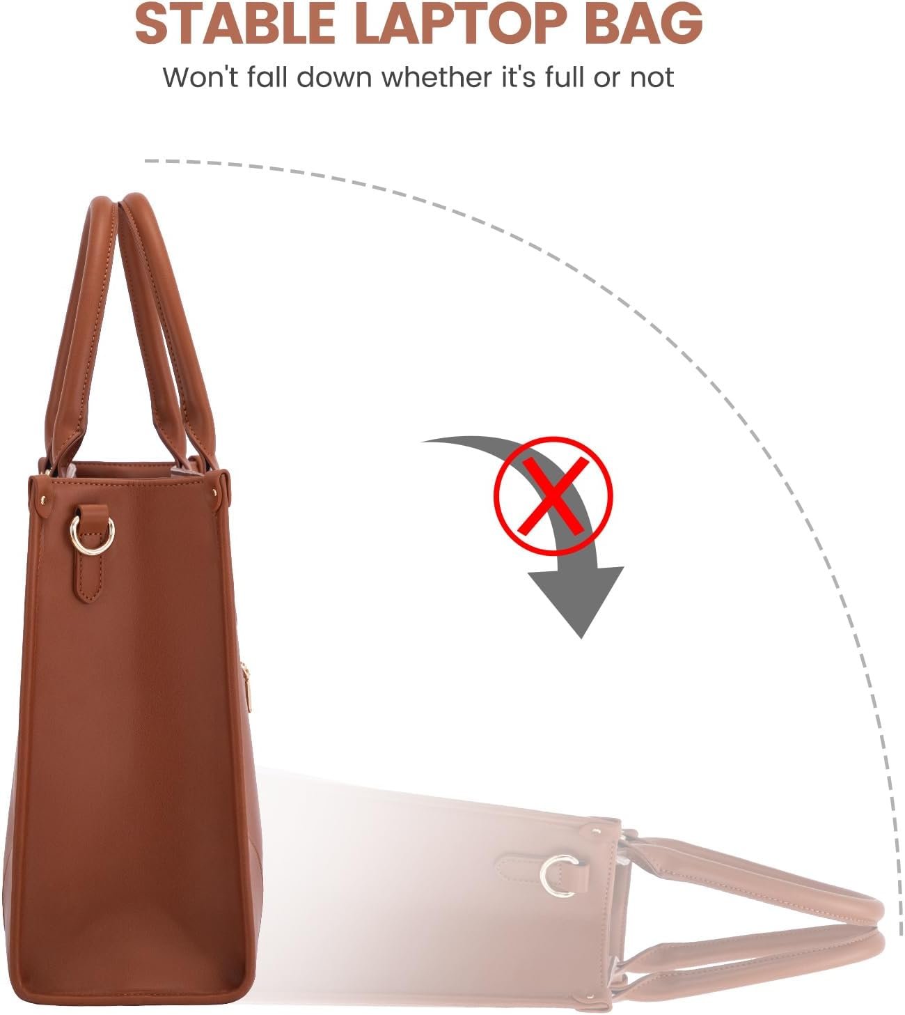 Laptop Bag for Women 15.6 lnch,Waterproof Laptops Tote Bags for Womens,Professional Work Bags for Women with Cup Holder,Large Laptop Purse Computer Briefcase Office Teacher Clutch Bag,2 PCS 15.6 Inch - Image 8