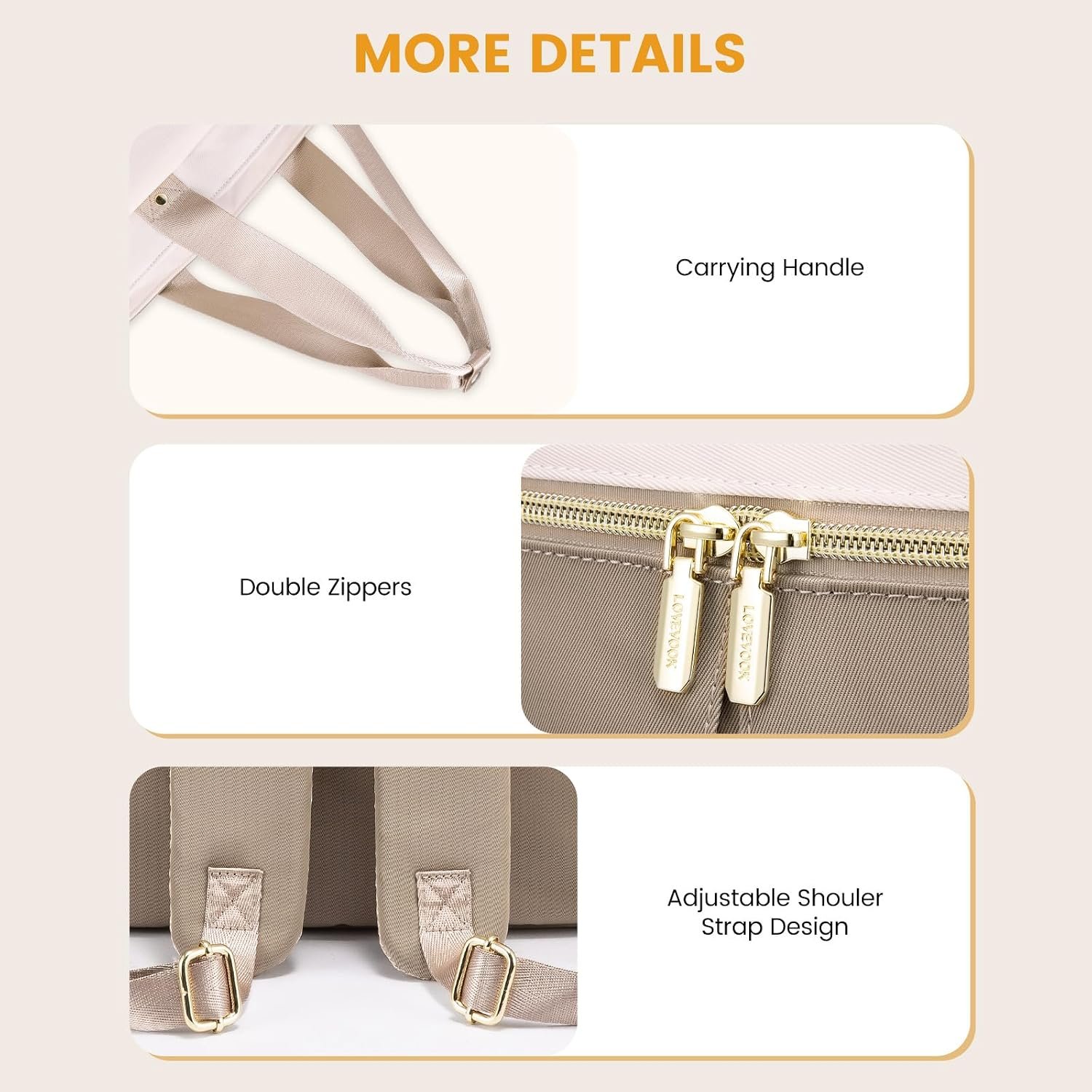 Diaper Bag Backpack,Diaper Bag Tote with Insulated Pockets,Baby Bag for Girl Boy with Changing Pad,Large Baby Bag with Pacifier Case,15.6 Inch Anti-Theft Laptop Backpack for Women Coffee-beige - Image 8