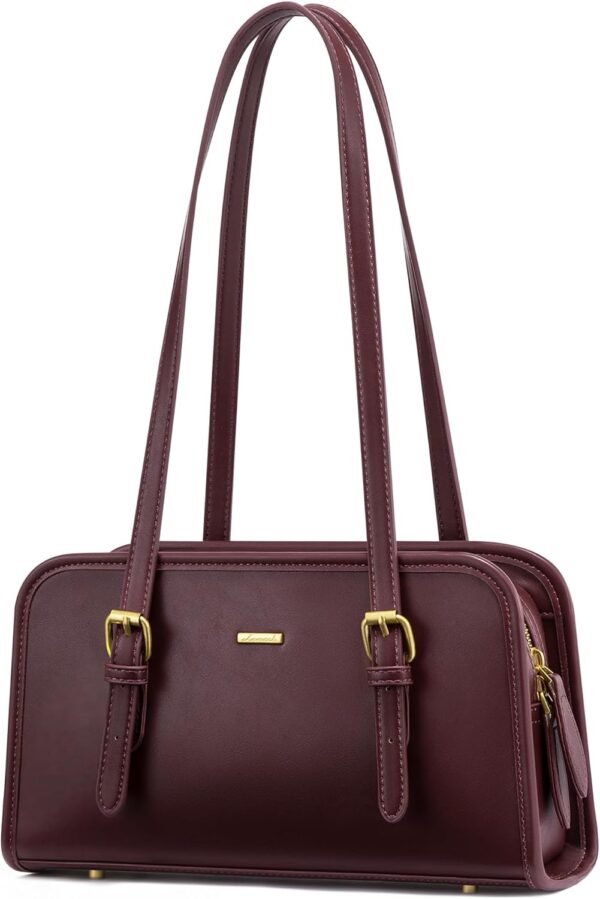 Swing Zip Shoulder Bag, Small Purses for Women Trendy Handbags, Mini Vintage Hobo Clutch Leather Tote Wine Red
