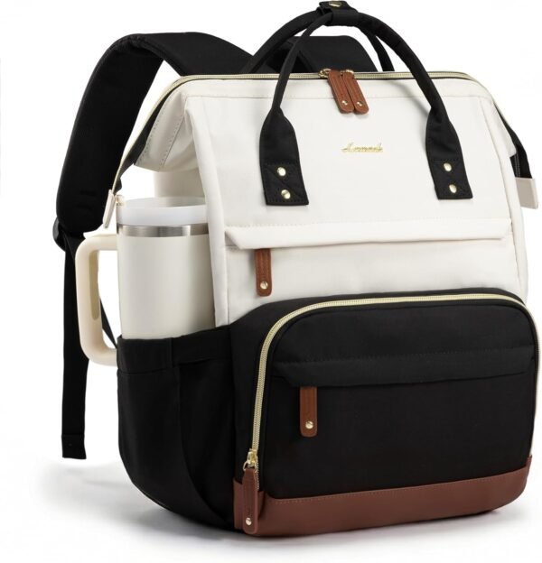Laptop Backpack for Women, 15.6 Inch Work Business Backpacks Purse With Large Capacity, Waterproof Nurse Bag College Bookbag for School, Waterproof Casual Daypack for Travel 15.6 INCH
