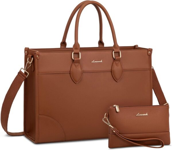 Laptop Bag for Women 15.6 lnch,Waterproof Laptops Tote Bags for Womens,Professional Work Bags for Women with Cup Holder,Large Laptop Purse Computer Briefcase Office Teacher Clutch Bag,2 PCS 15.6 Inch
